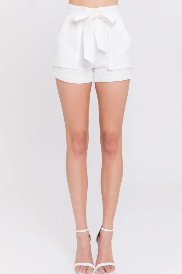 ENGLISH FACTORY Shorts & Skorts | Tops*- Front Pocket Shorts WHITE