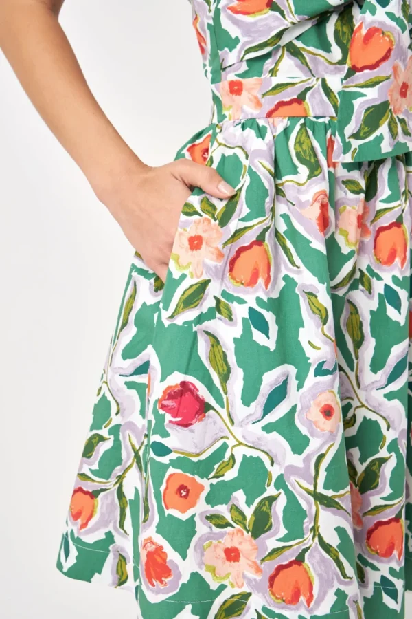 ENGLISH FACTORY Floral Dresses | Tops*- Front Tie Bustier Dress MULTI