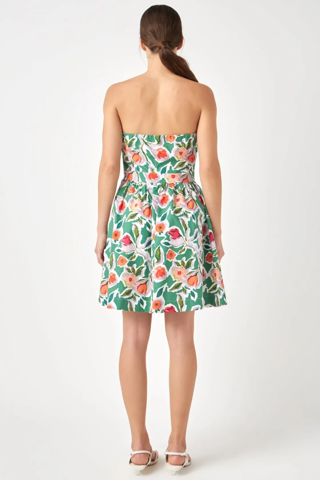 english_factory__front_ti_2-1.webp ENGLISH FACTORY Floral Dresses | Tops*- Front Tie Bustier Dress MULTI