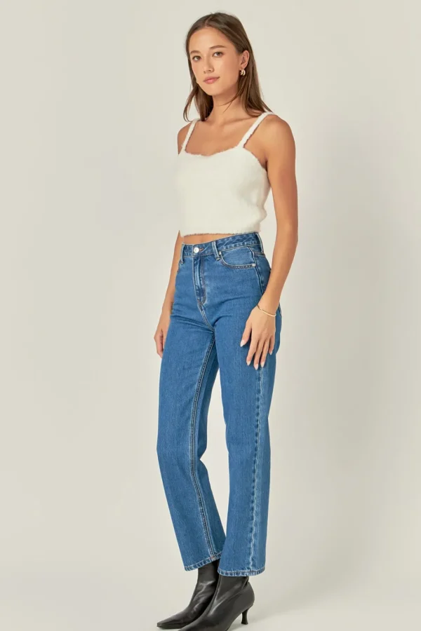 ENGLISH FACTORY Sweaters & Knits | Tops*- Fuzzy Crop Tank Top CREAM