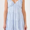 ENGLISH FACTORY Tops*- Gingham Printed Tiered Mini Dress