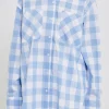 ENGLISH FACTORY Shirts & Blouses | Tops*- Gingham Checked Shirts WHITE/BLUE