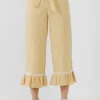 ENGLISH FACTORY Pants*- Gingham Culotte With Tie YELLOW