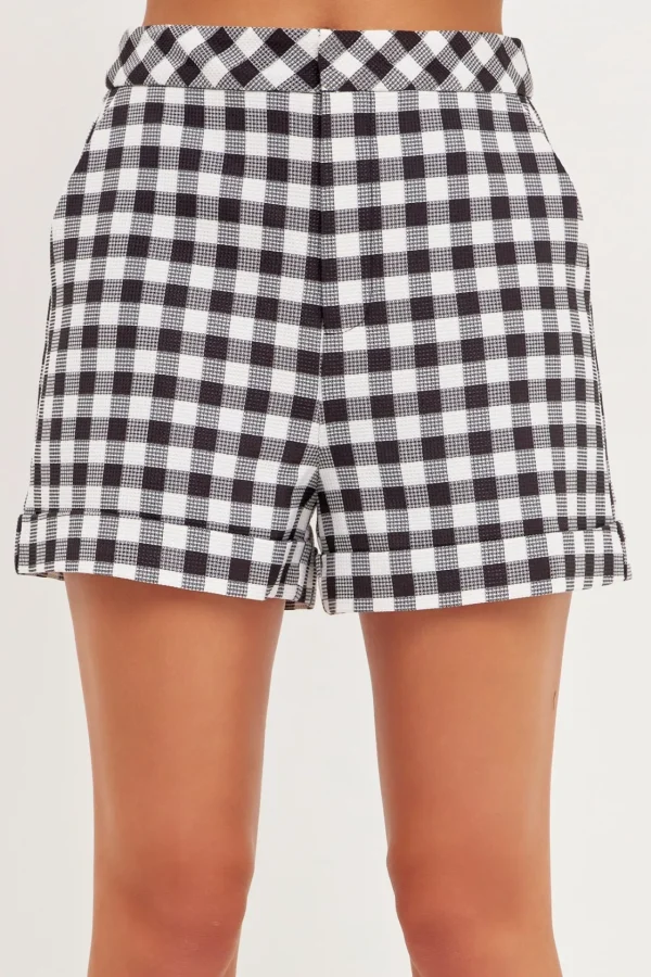 ENGLISH FACTORY Shorts & Skorts | Tops*- Gingham Shorts BLACK