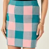ENGLISH FACTORY Matching Sets | Skirts*- Gingham Mini Skirt PINK/EMERALD