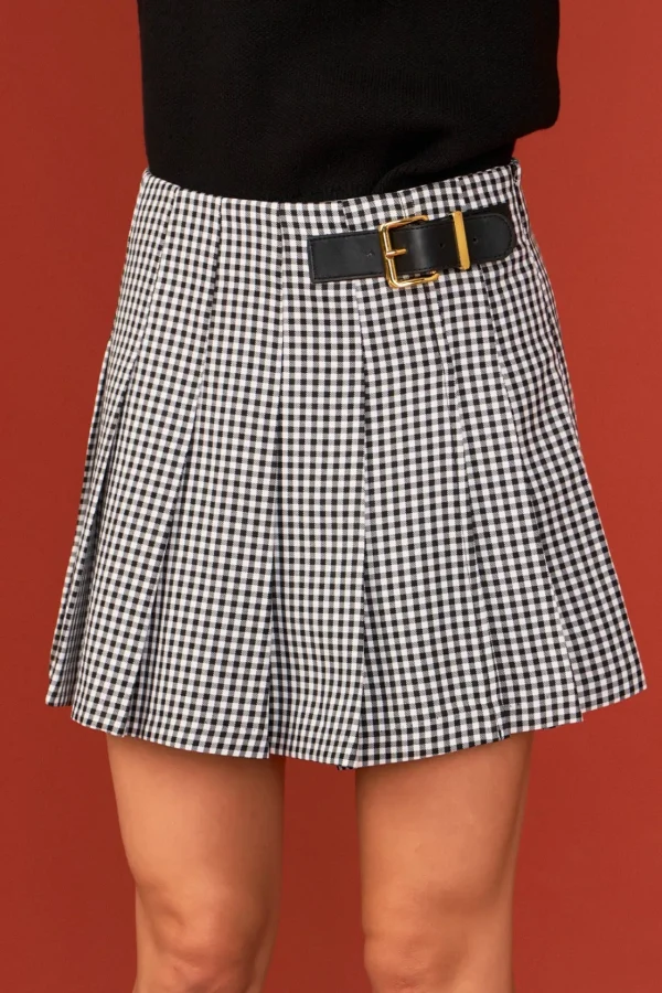ENGLISH FACTORY Matching Sets*- Gingham Check Skort BLACK