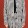 ENGLISH FACTORY Matching Sets | Jackets & Coats*- Gingham Check Jacket BLACK