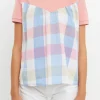 ENGLISH FACTORY Tops*- Gingham Combo Top PINK