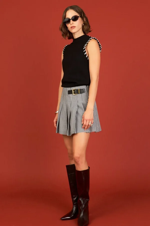 ENGLISH FACTORY Matching Sets*- Gingham Check Skort BLACK