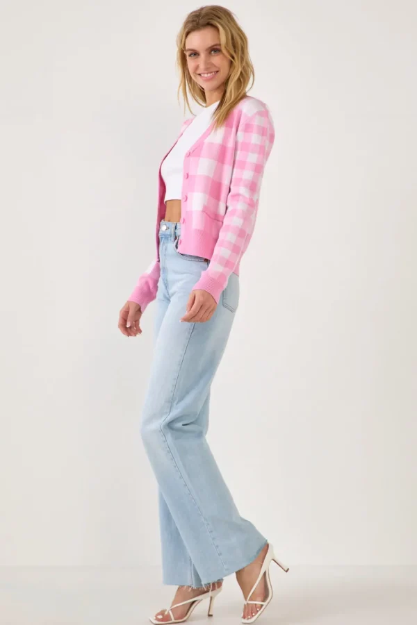 ENGLISH FACTORY Sweaters & Knits | Tops*- Gingham Knit Cardigan