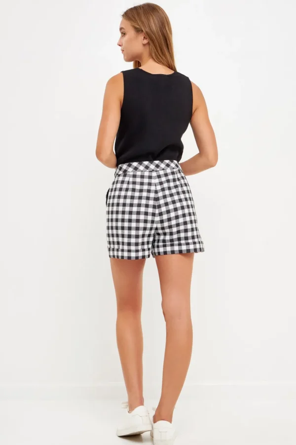 ENGLISH FACTORY Shorts & Skorts | Tops*- Gingham Shorts BLACK
