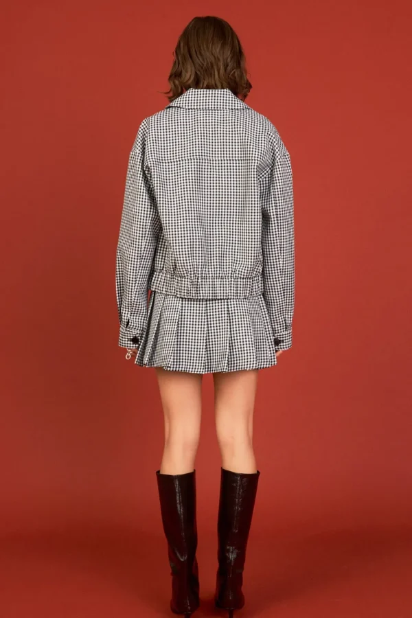 ENGLISH FACTORY Matching Sets | Jackets & Coats*- Gingham Check Jacket BLACK