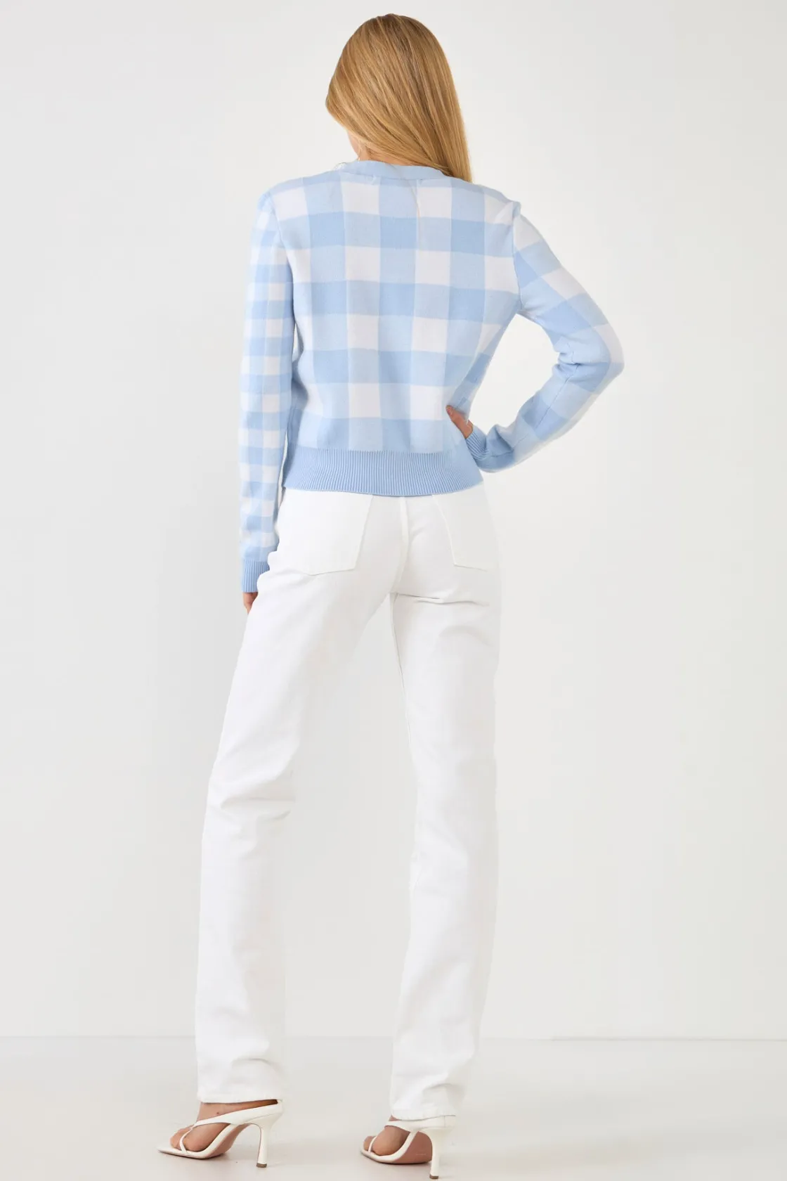 english_factory__gingham__6-1.webp ENGLISH FACTORY Sweaters & Knits | Tops*- Gingham Knit Cardigan