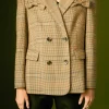 ENGLISH FACTORY Matching Sets | Jackets & Coats*- Glen Check Bow Jacket BROWN