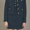 ENGLISH FACTORY Matching Sets | Jackets & Coats*- Gold Button Pointed Tweed Jacket NAVY