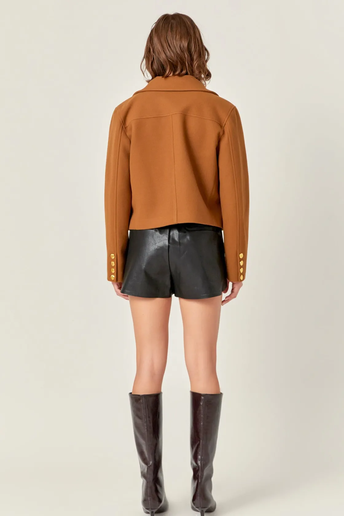 english_factory__gold_but_2-2.webp ENGLISH FACTORY Jackets & Coats | Tops*- Gold Button Pointed Wool Jacket OLIVEBROWN