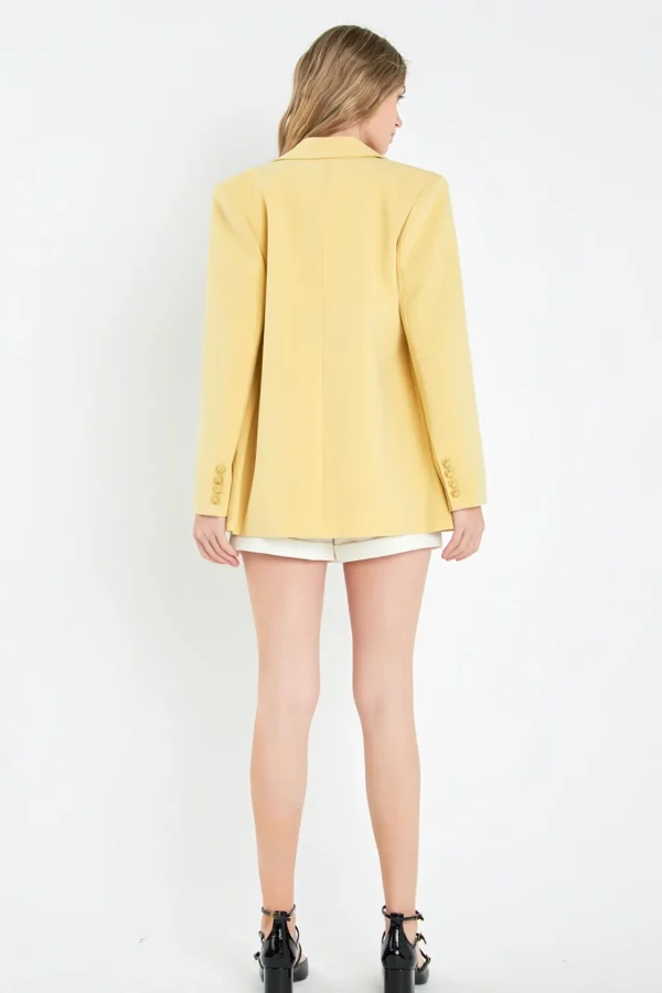 ENGLISH FACTORY Matching Sets | Blazers*- Gold Buttoned Structured Blazer DAFFODIL