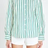 ENGLISH FACTORY Shirts & Blouses | Tops*- Stripe Button Front Shirt GREEN