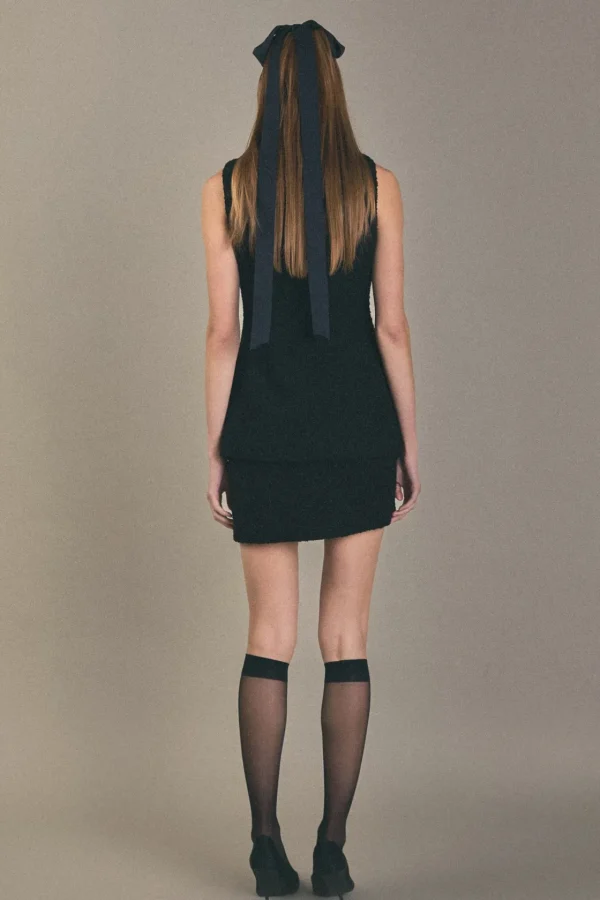 ENGLISH FACTORY Matching Sets | Skirts*- H Line Tweed Skirt BLACK