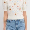 ENGLISH FACTORY Sweaters & Knits*- Handmade Floral Embroidery Sweater CREAM