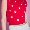 ENGLISH FACTORY Tops*- Heart Embroidery Round Neckline Vest