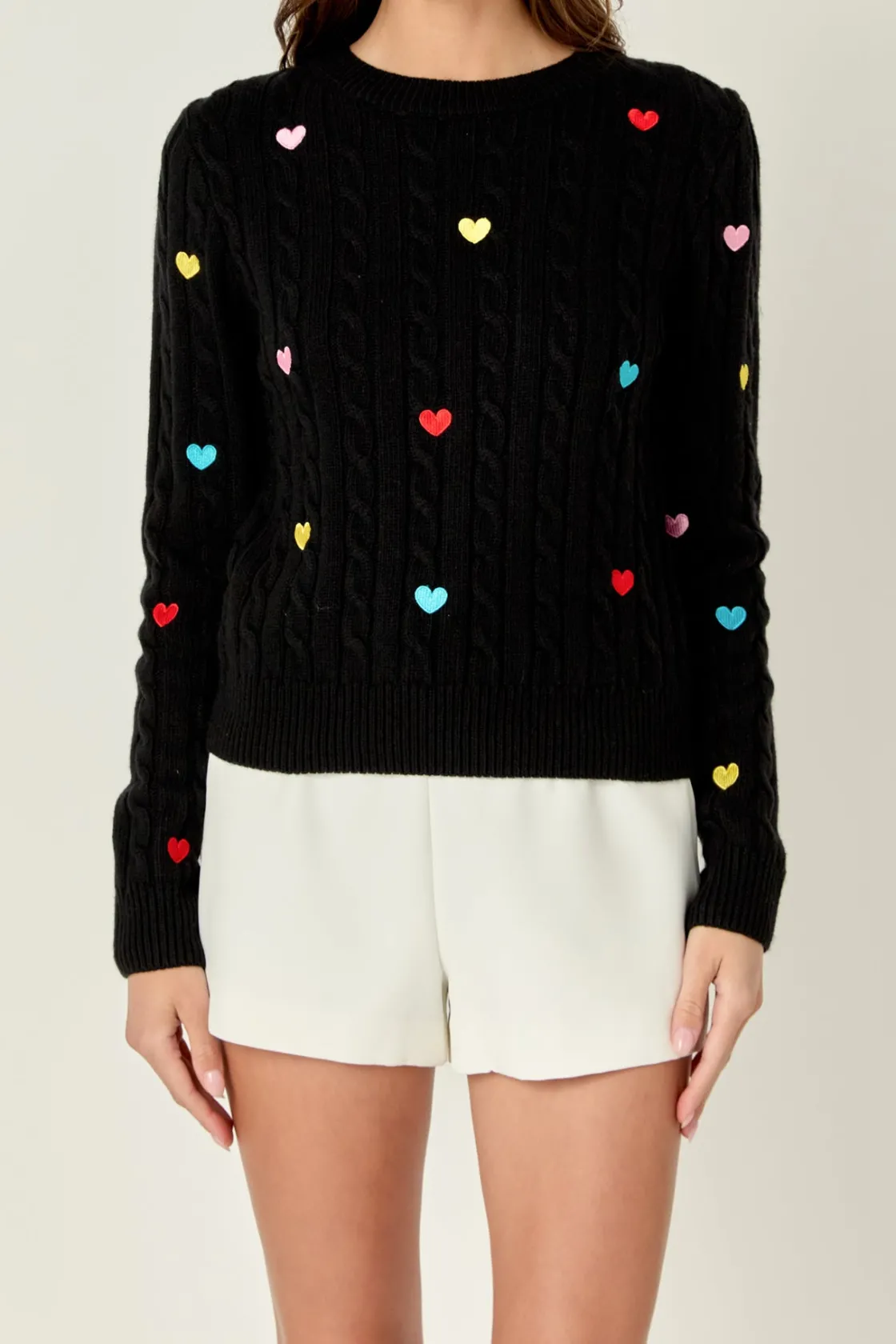 english_factory__heart_em_0-3.webp ENGLISH FACTORY Sweaters & Knits*- Heart Embroidery Knit Sweater BLACK