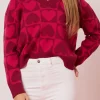 ENGLISH FACTORY Sweaters & Knits | Tops*- Heart Knit Sweater PINKMULTI