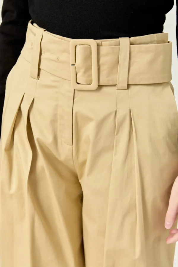 ENGLISH FACTORY Pants | Tops*- High Waist Belted Wide Leg Pants