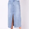ENGLISH FACTORY Denim | Skirts*- High Waist Long Denim Skirt BLUE