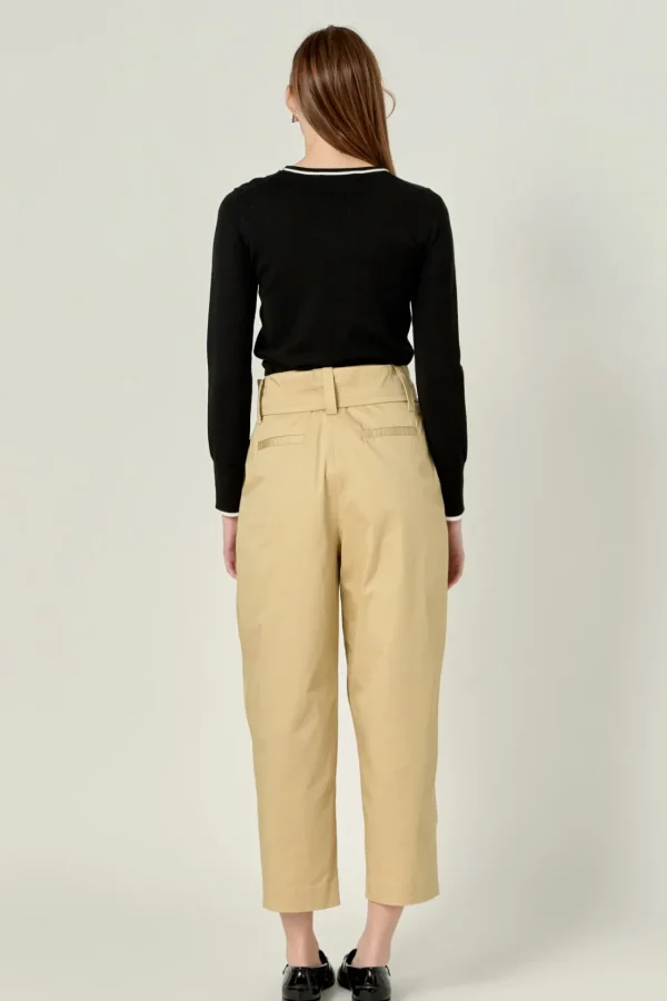 ENGLISH FACTORY Pants | Tops*- High Waist Belted Wide Leg Pants