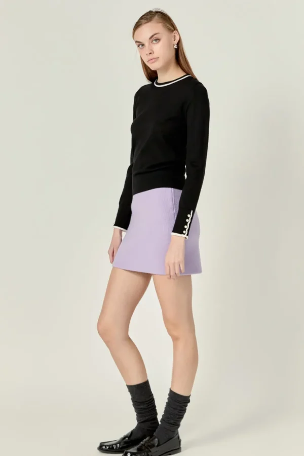 ENGLISH FACTORY Matching Sets | Skirts*- High Waisted Knit Mini Skirt