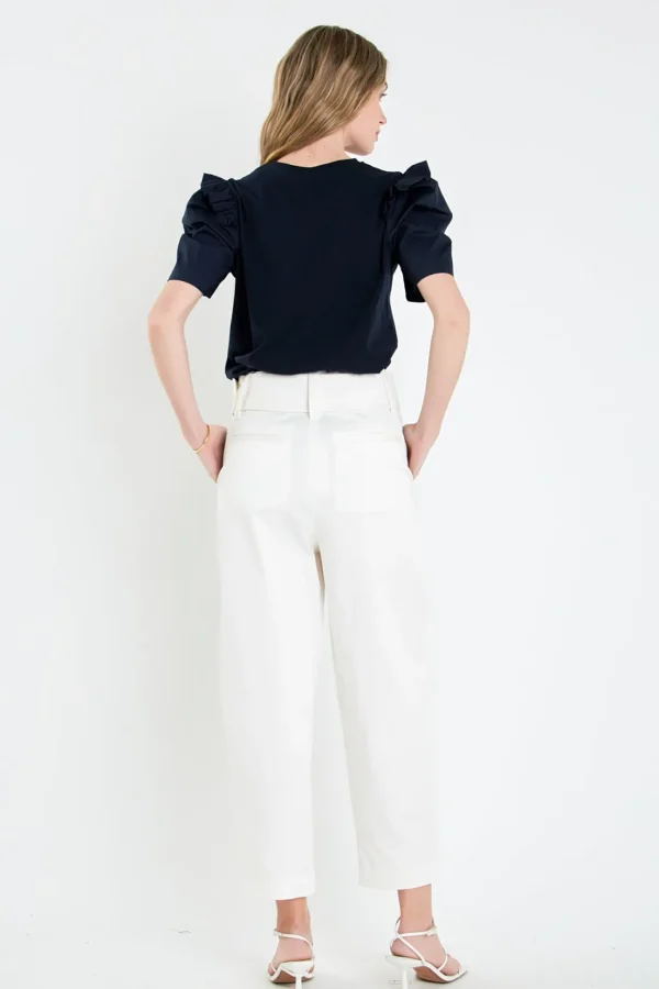 ENGLISH FACTORY Pants | Tops*- High Waist Belted Wide Leg Pants