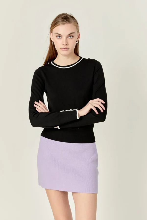ENGLISH FACTORY Matching Sets | Skirts*- High Waisted Knit Mini Skirt