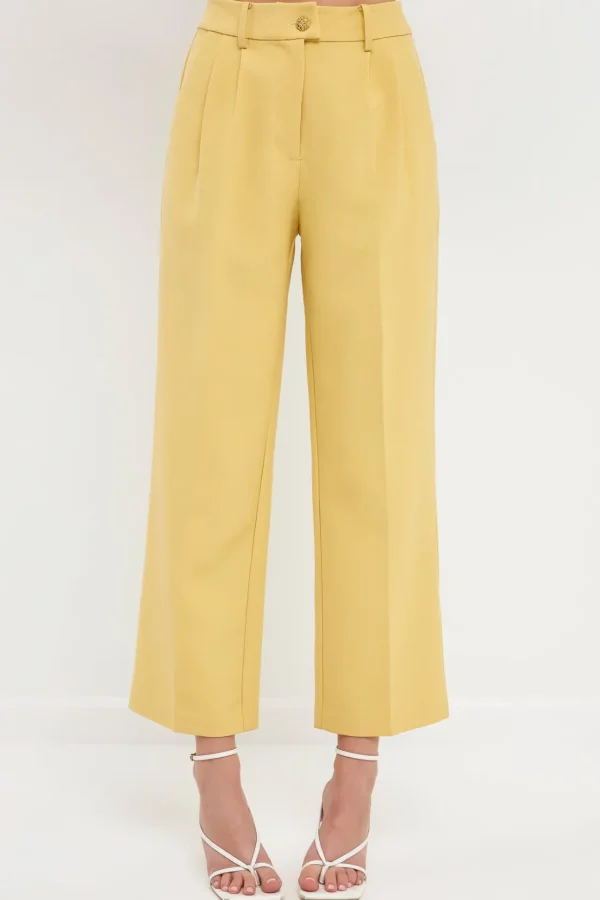 ENGLISH FACTORY Matching Sets | Pants*- High-Waisted Straight-Leg Trousers DAFFODIL