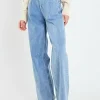 ENGLISH FACTORY Denim | Tops*- High-Waisted Button Detail Jeans