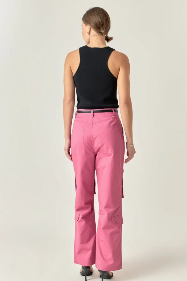 ENGLISH FACTORY Pants | Tops*- High-Waisted Wide Leg Cargo Pants