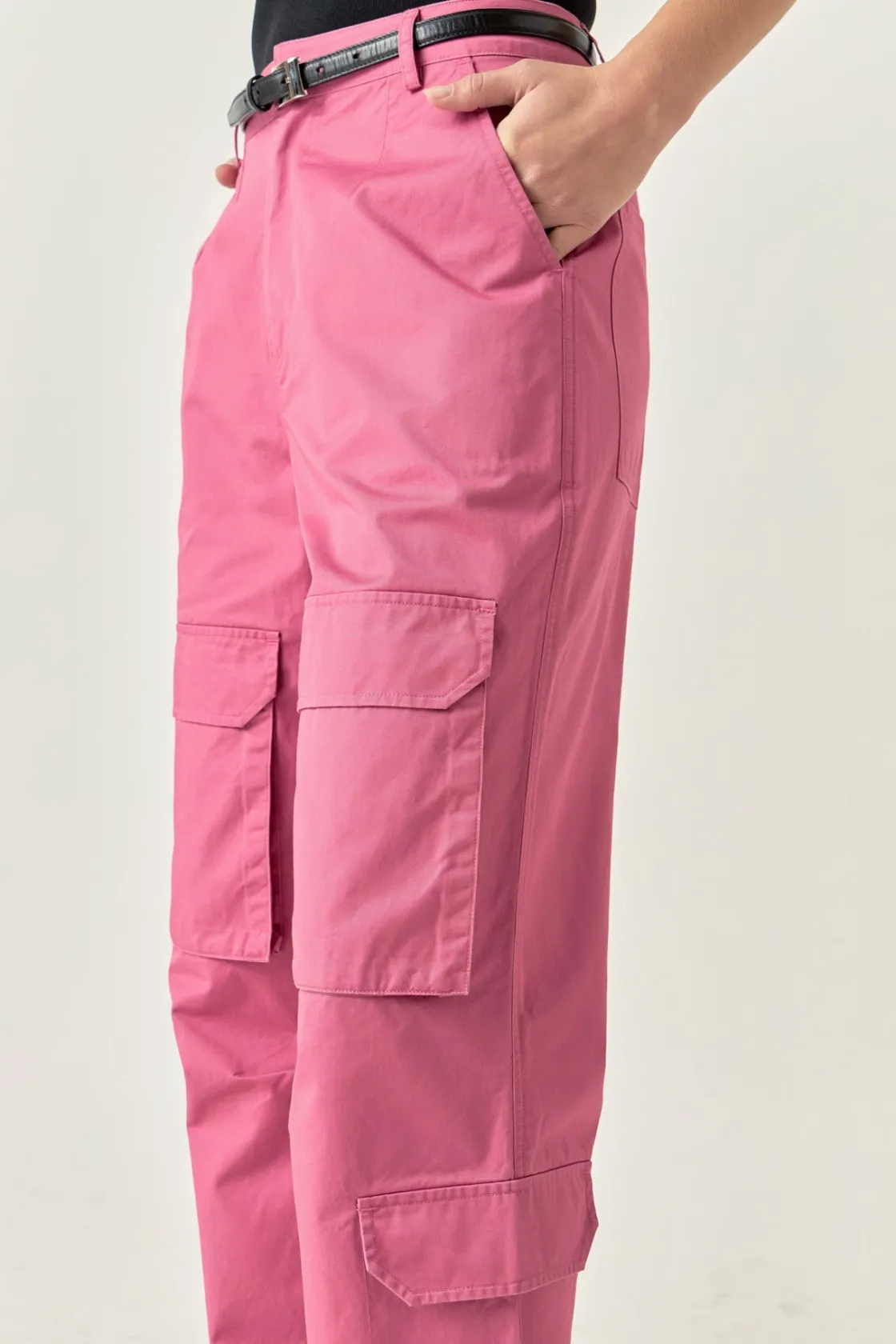 english_factory__highwais_13.webp ENGLISH FACTORY Pants | Tops*- High-Waisted Wide Leg Cargo Pants