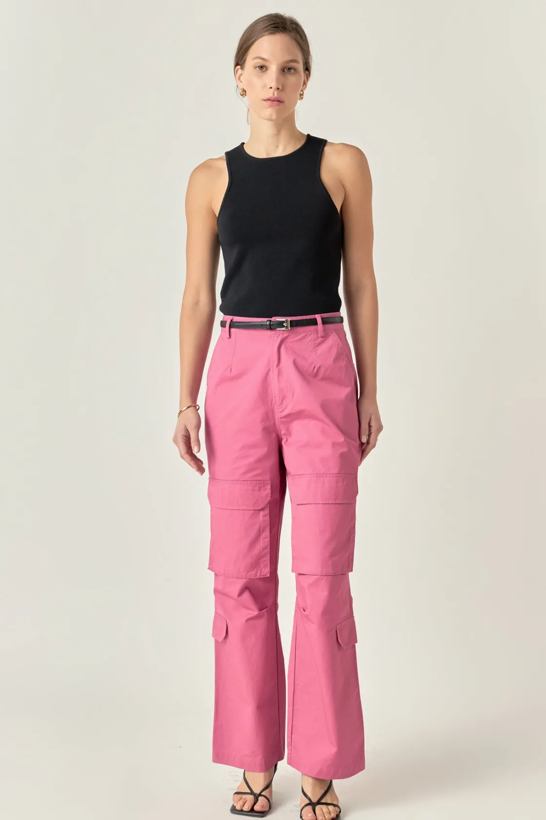 english_factory__highwais_14.webp ENGLISH FACTORY Pants | Tops*- High-Waisted Wide Leg Cargo Pants