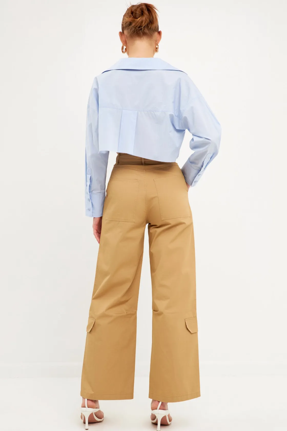 english_factory__highwais_16.webp ENGLISH FACTORY Pants | Tops*- High-Waisted Wide Leg Cargo Pants