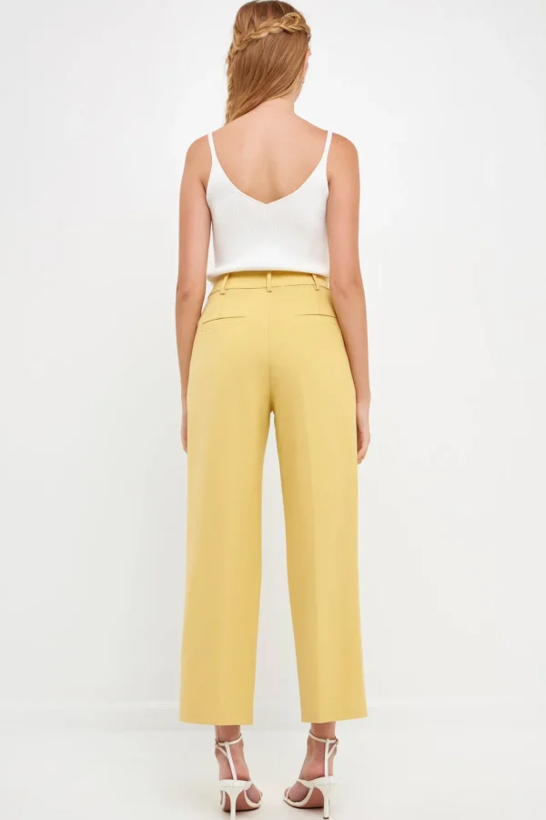 ENGLISH FACTORY Matching Sets | Pants*- High-Waisted Straight-Leg Trousers DAFFODIL
