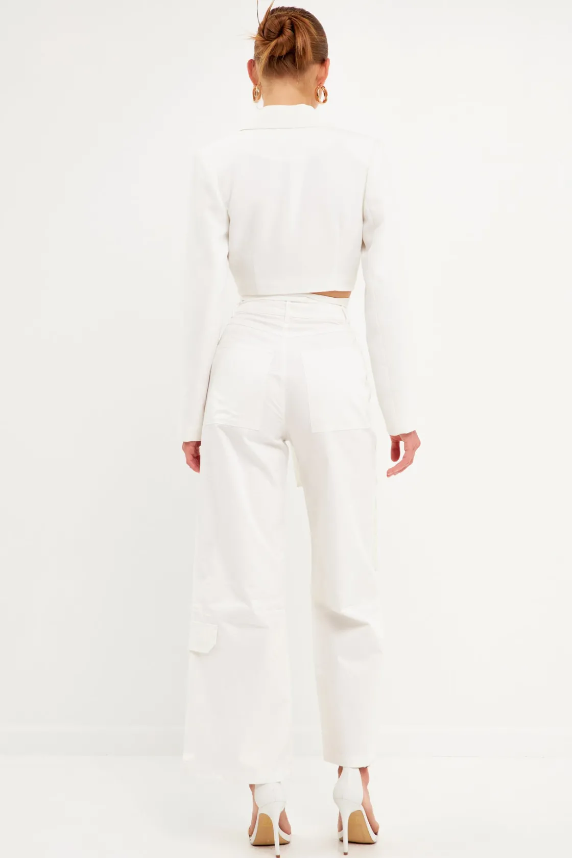 english_factory__highwais_2.webp ENGLISH FACTORY Pants | Tops*- High-Waisted Wide Leg Cargo Pants