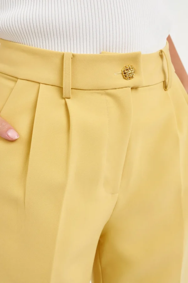 ENGLISH FACTORY Matching Sets | Pants*- High-Waisted Straight-Leg Trousers DAFFODIL