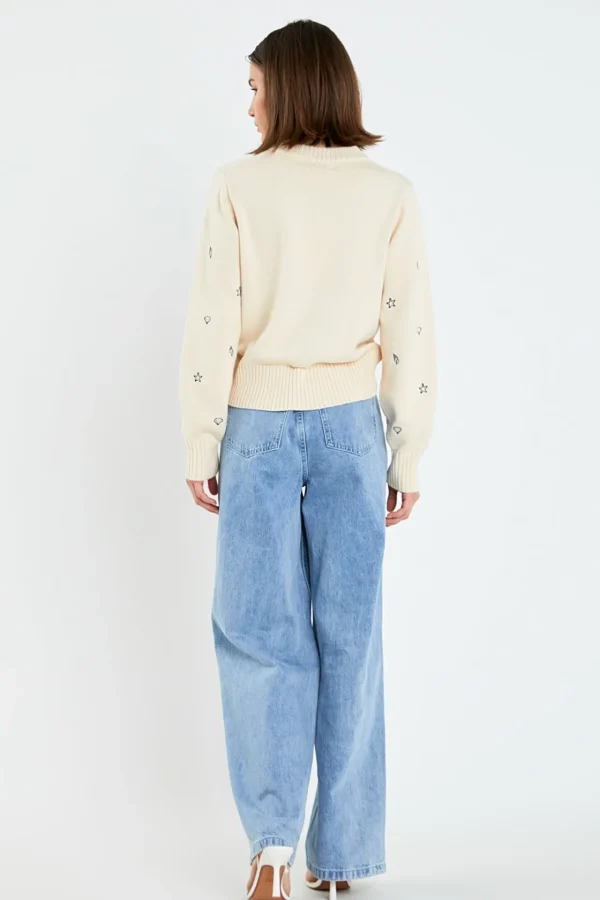 ENGLISH FACTORY Denim | Tops*- High-Waisted Button Detail Jeans