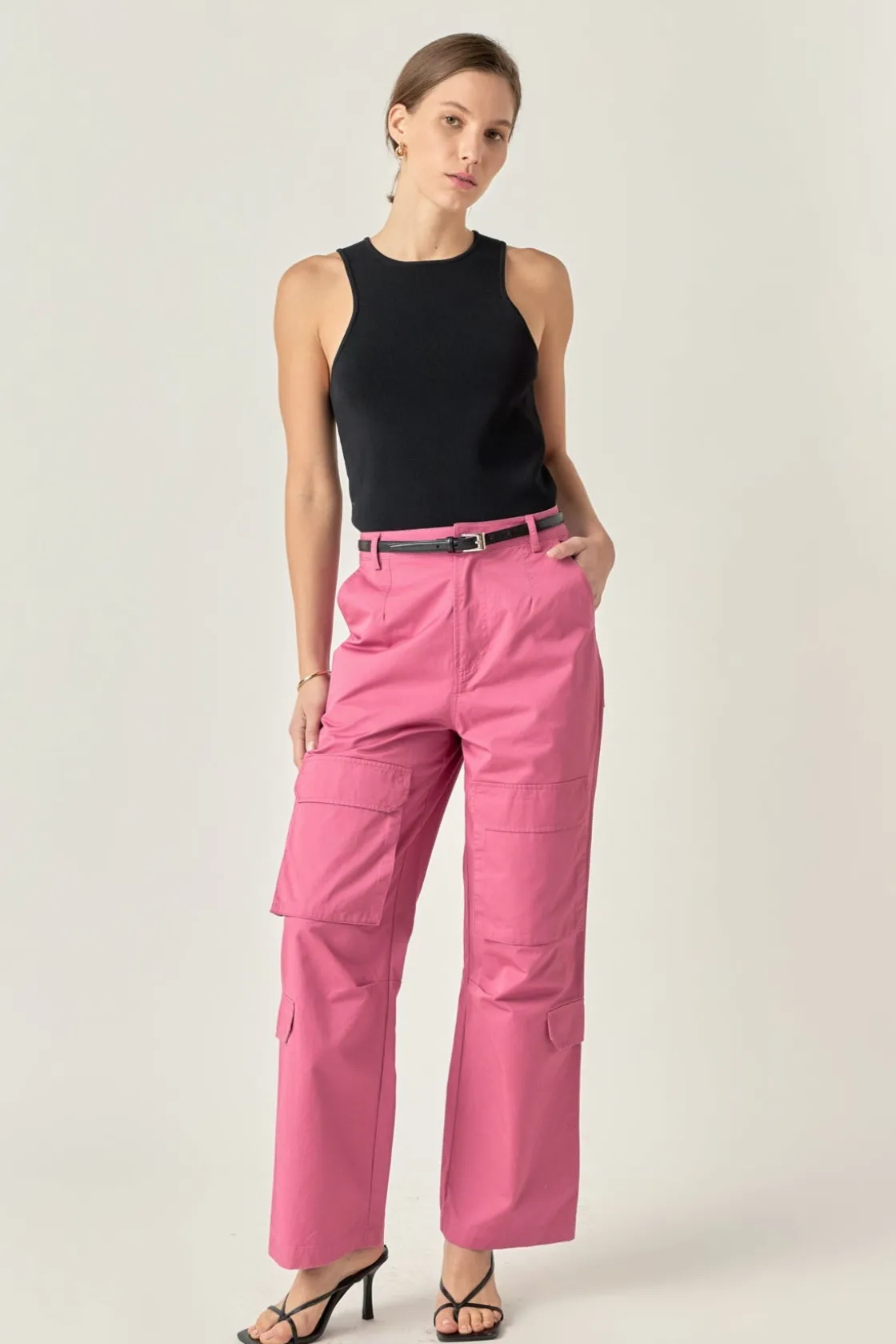 english_factory__highwais_9.webp ENGLISH FACTORY Pants | Tops*- High-Waisted Wide Leg Cargo Pants