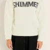 ENGLISH FACTORY Sweaters & Knits | Tops*- Holiday Sequins Lettering Sweater OFFWHITE