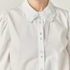 ENGLISH FACTORY Shirts & Blouses | Tops*- Hollow Out Trim Shirt Top OFFWHITE