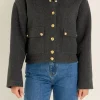 ENGLISH FACTORY Jackets & Coats | Tops*- Hoodie Outer CHARCOAL