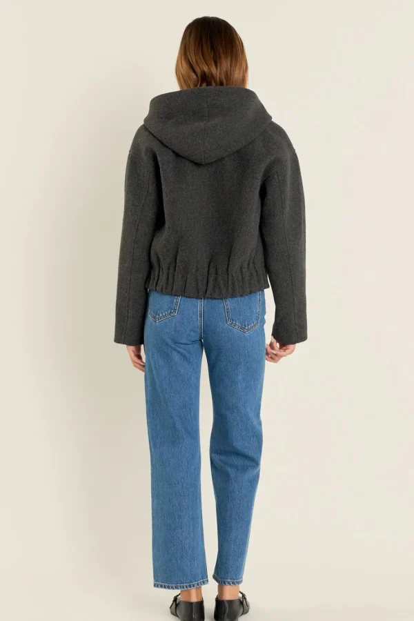 ENGLISH FACTORY Jackets & Coats | Tops*- Hoodie Outer CHARCOAL
