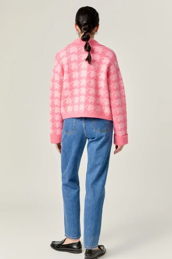 ENGLISH FACTORY Sweaters & Knits*- Houndstooth Collared Cardigan