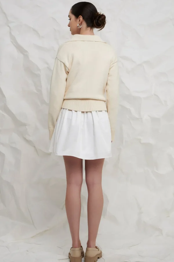 ENGLISH FACTORY Sweaters & Knits | Tops*- Collared Knit Sweater IVORY